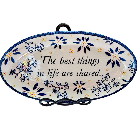 Temp-Tations By Tara 14” Oval “Best Things In Life Are Shared” Platter Tray - Picture 1 of 8